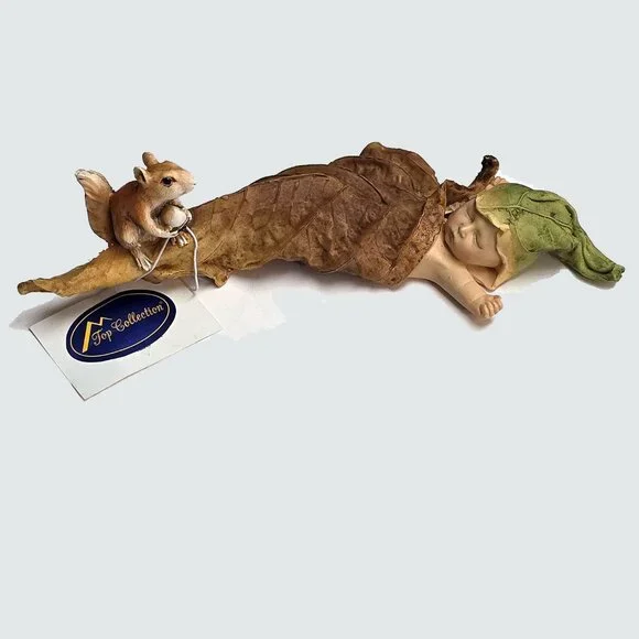 Enchanted Story Miniature Garden Sleeping Fairy Baby with Squirrel TopCollection - Picture 4 of 10